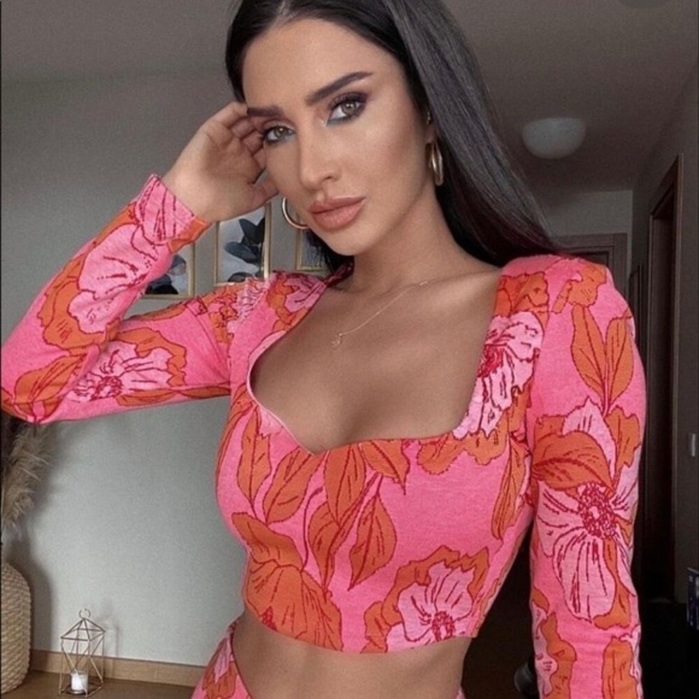ZARA JACQUARD CROP TOP